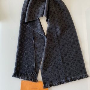 LOUIS VUITTON Wool Monogram Classic Scarf Black